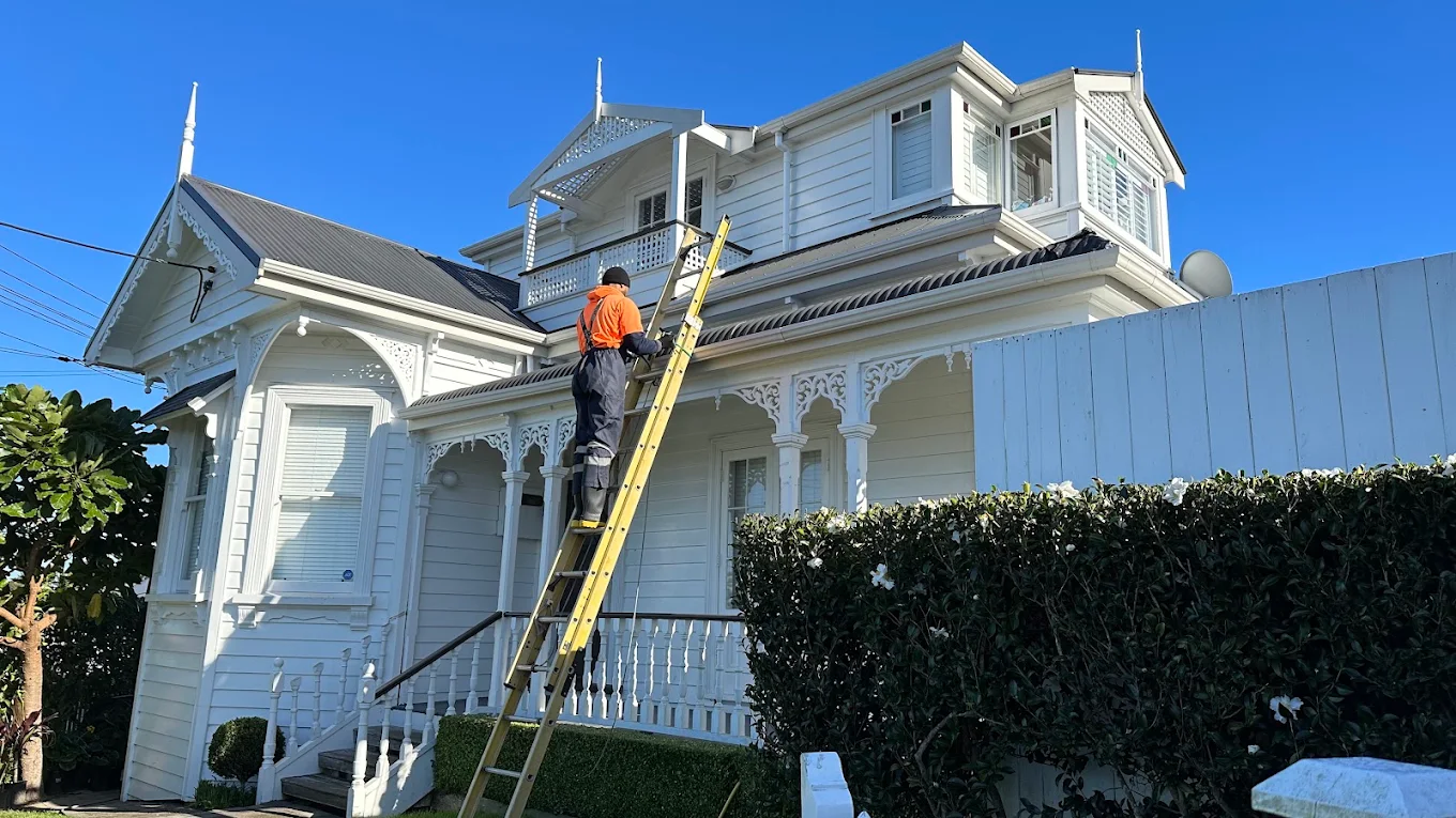 Cleared gutter after the service